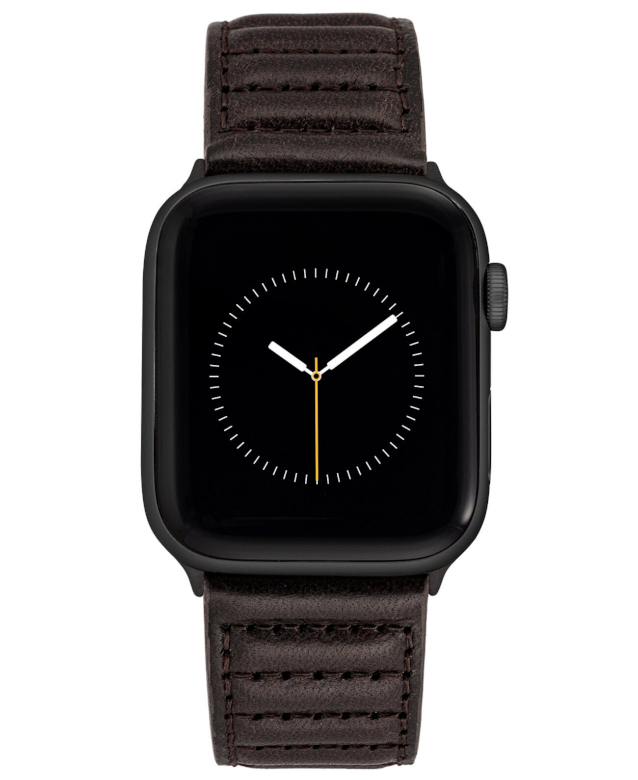 Мужской черный кожаный ремешок премиум-класса с прошитым узором, совместимый с Apple Watch 42/44/45/Ultra/Ultra 2 Vince Camuto