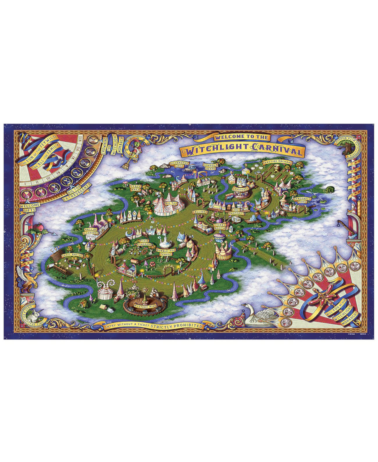 D D Icons of the Realms the Domain of Prismeer and the Witchlight Carnival Wall Map, 29,88 x 21 дюйм WizKids Games