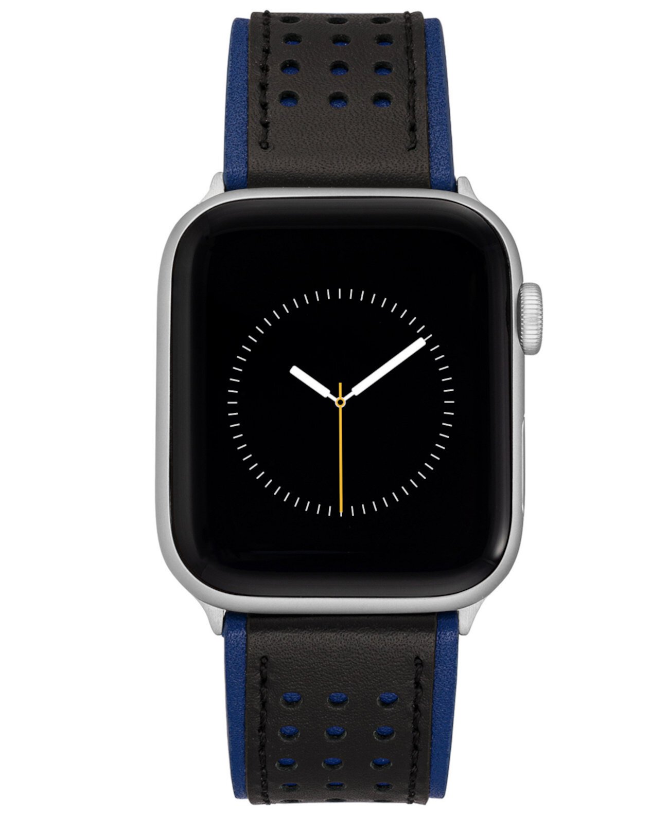 Мужской черно-синий кожаный ремешок премиум-класса с перфорацией, совместимый с Apple Watch 42/44/45/Ultra/Ultra 2 Vince Camuto