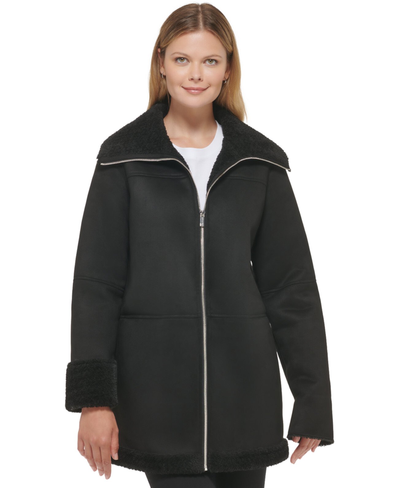 Женское пальто из искусственной овчины Calvin Klein