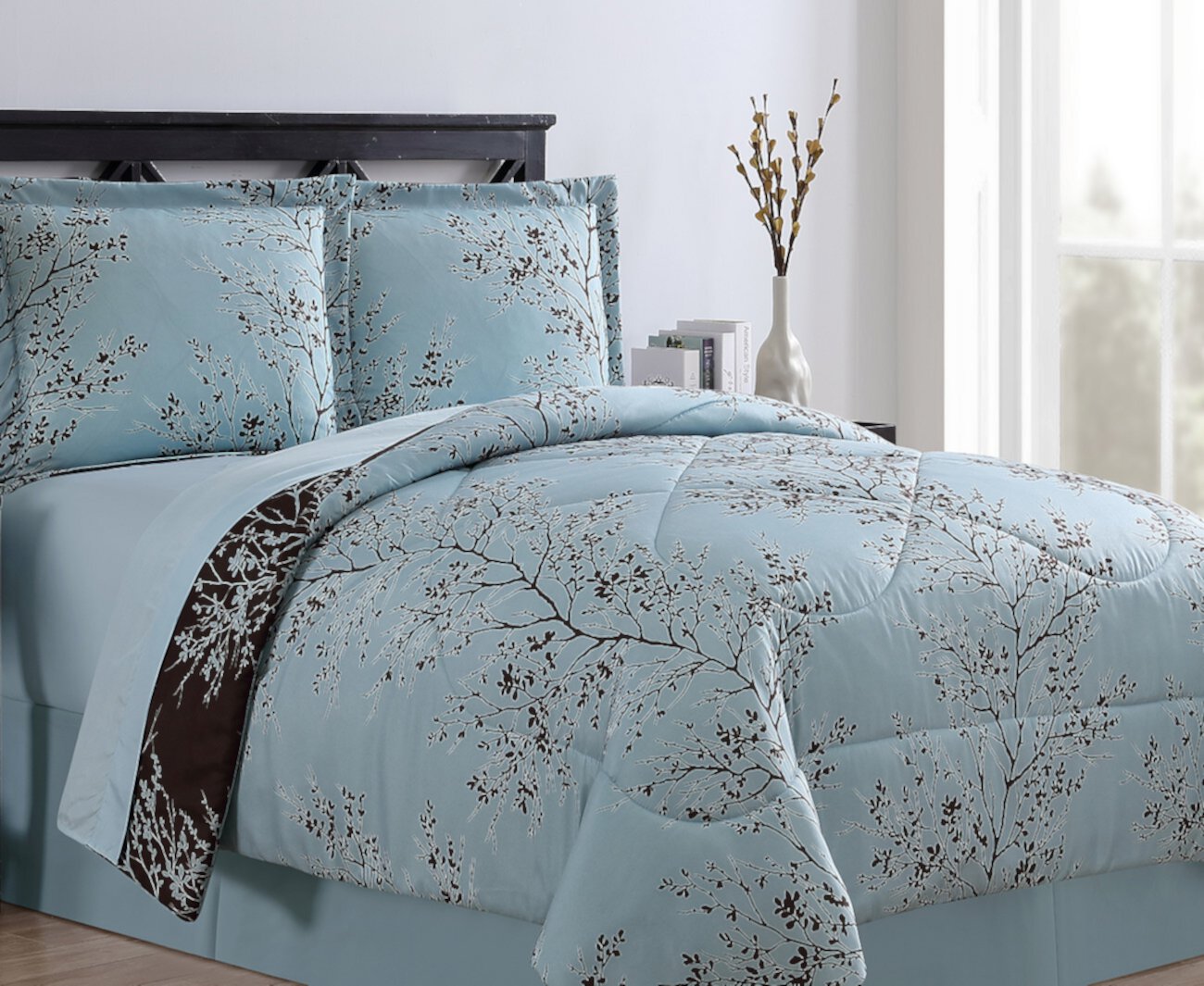 Leaf 8 Piece Comforter Set, King Vcny Home