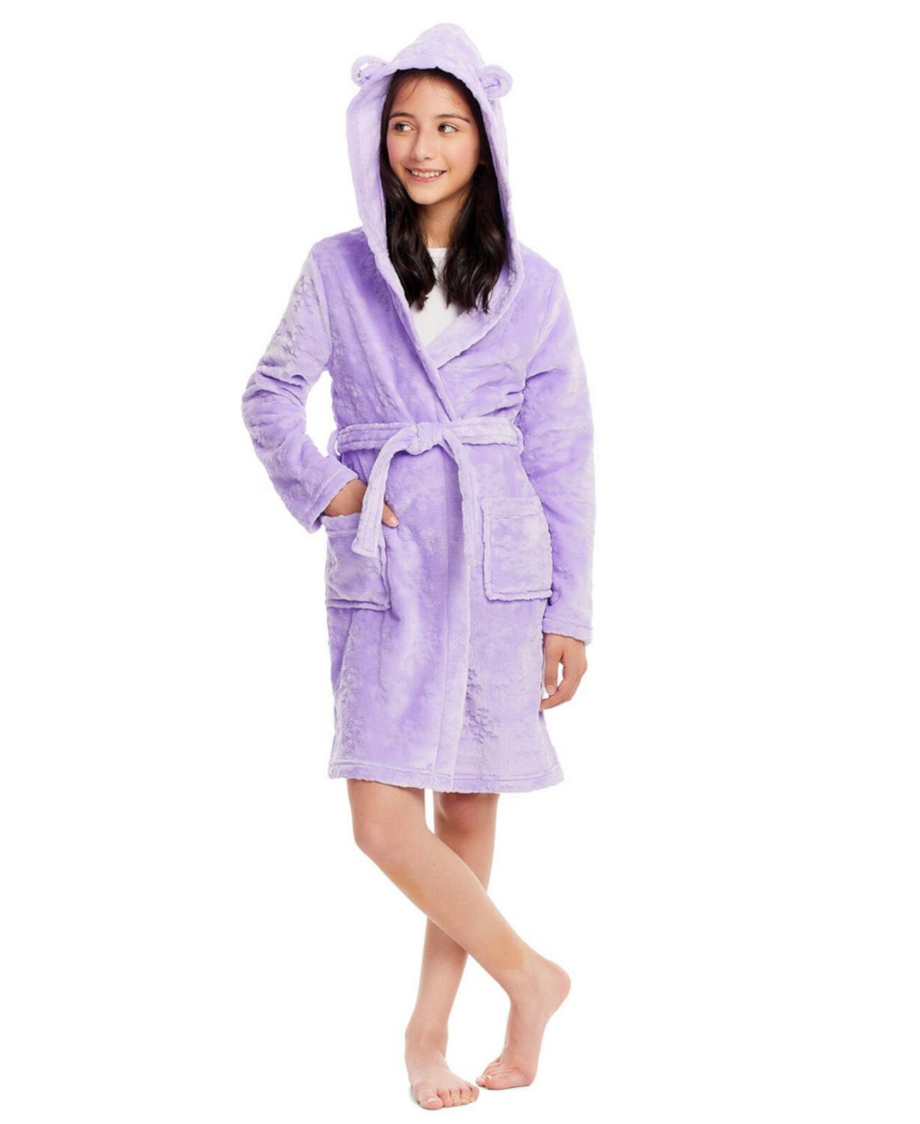 Малыш | Детский плюшевый банный халат для девочек с капюшоном, фланелевый флисовый халат для сна, детская одежда для сна Jellifish Kids