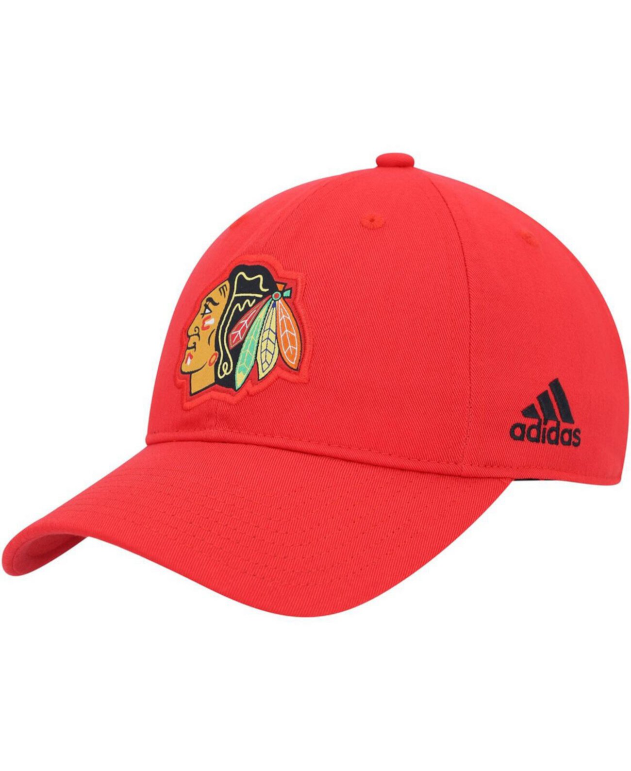 Мужская красная регулируемая кепка Chicago Blackhawks Primary Logo с напуском Adidas