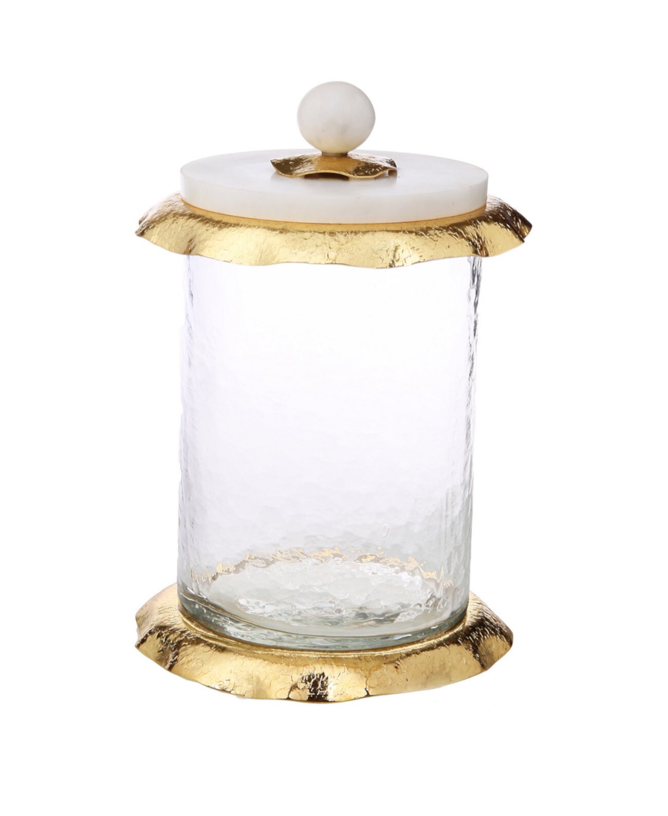 5" H Glass Canister with Marble and Lid Classic Touch