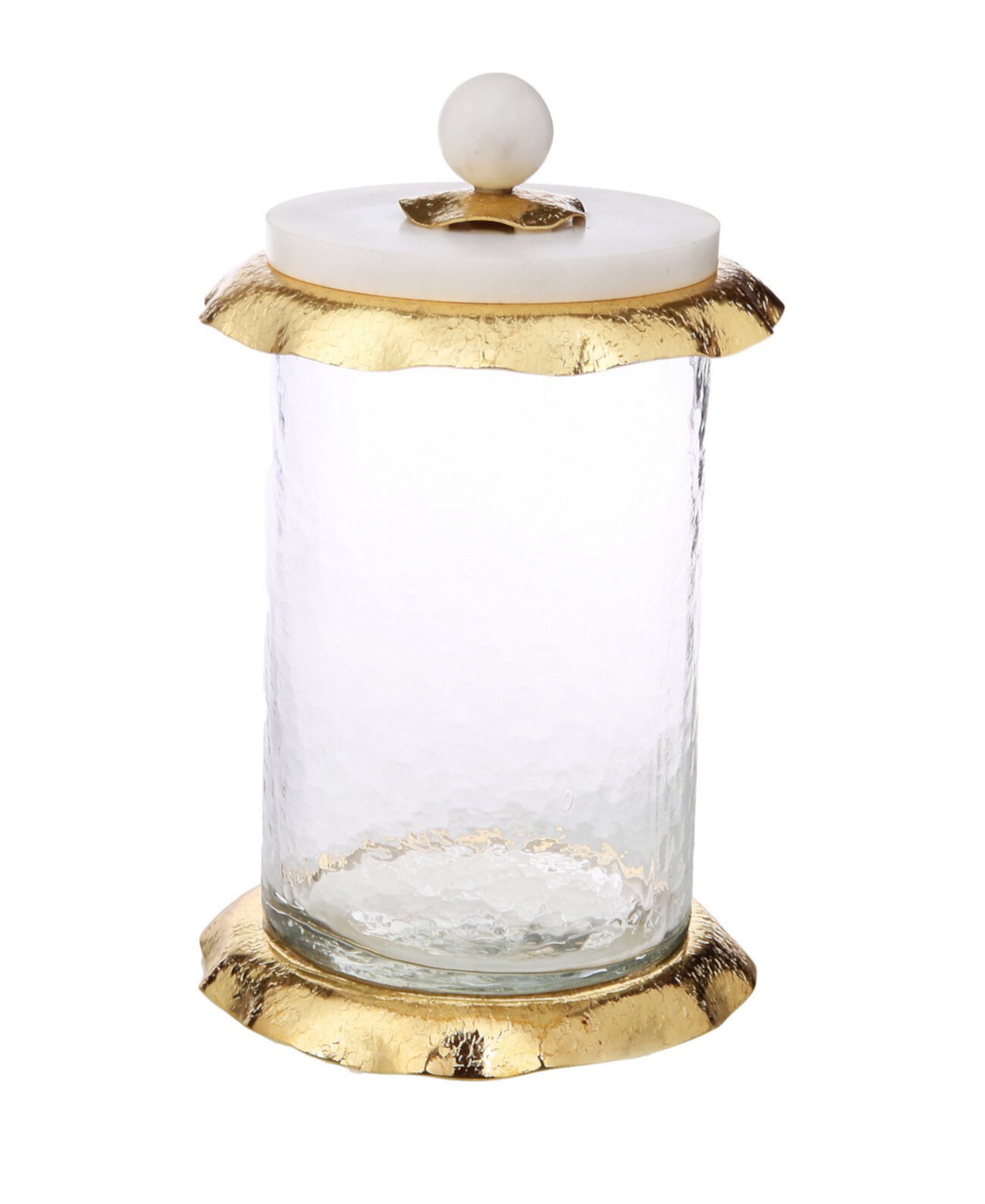 8.5" Glass Canister with Marble and Lid Classic Touch