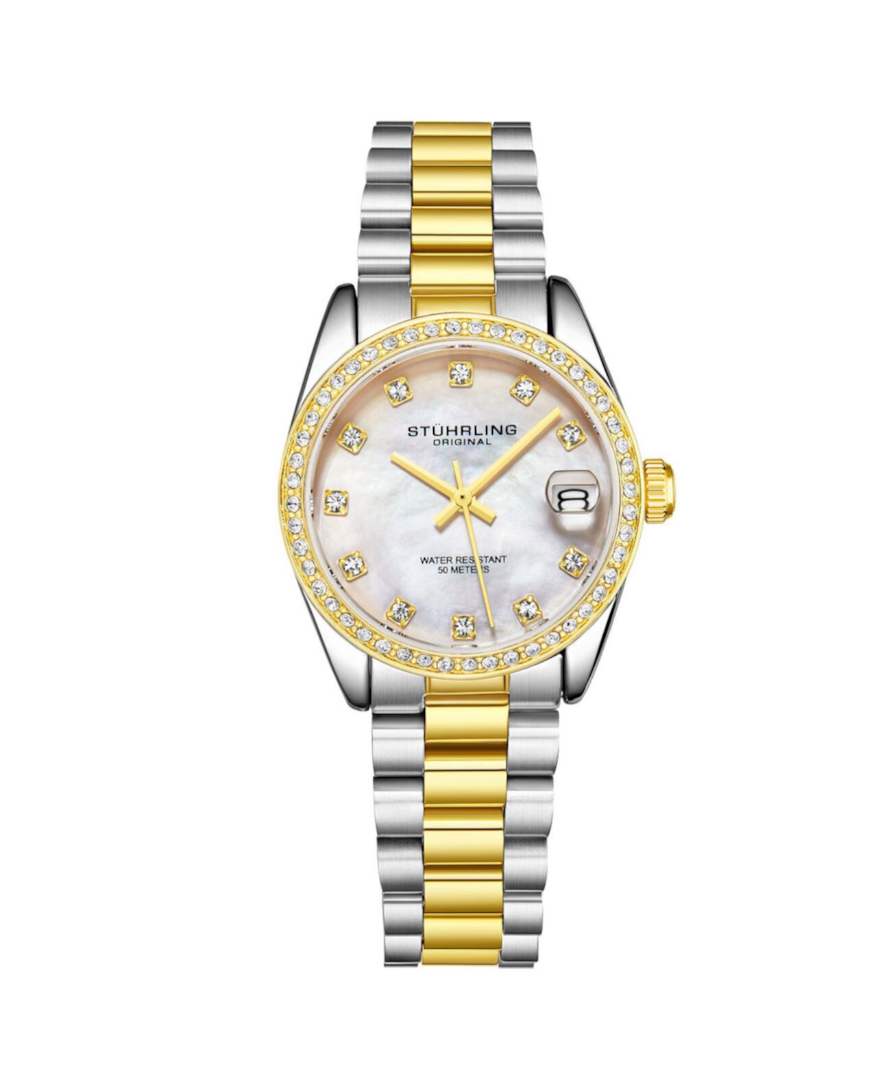 Смарт часы Stuhrling Women's Gold - Silver Tone Stainless Steel Bracelet Watch 31mm Stuhrling