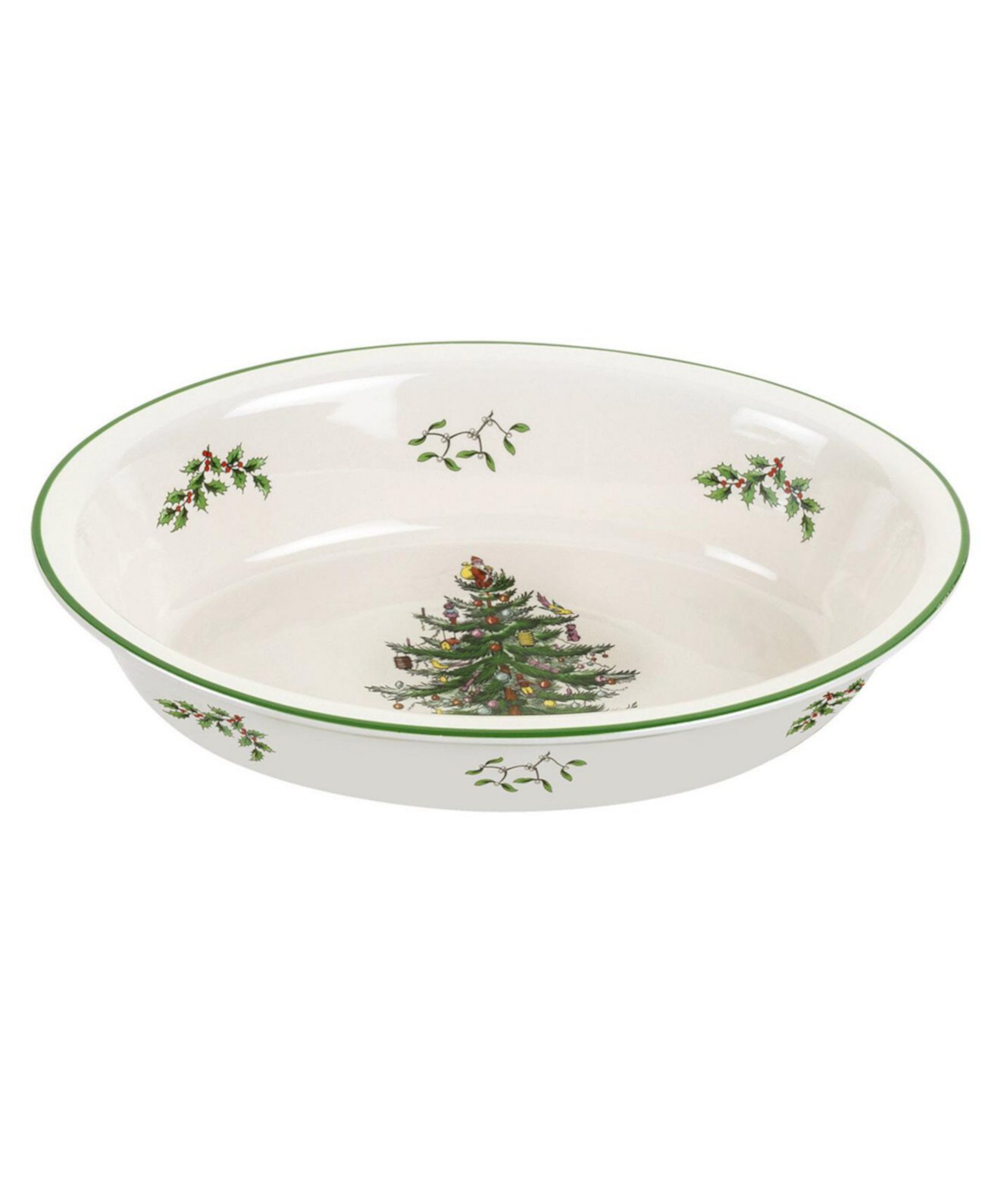 Christmas Tree Oval Rim Dish Spode