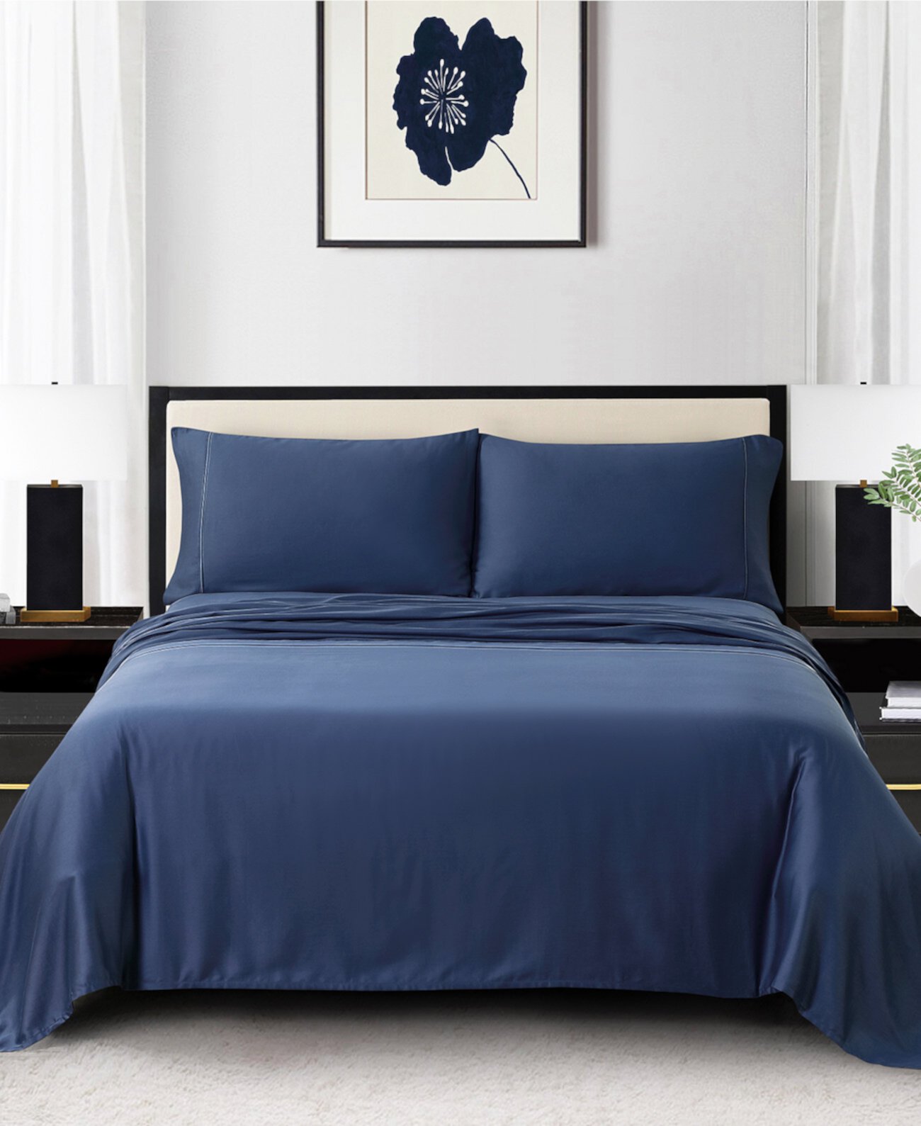 Reverie 4-Piece Solid Sheet Set, King Anne Klein