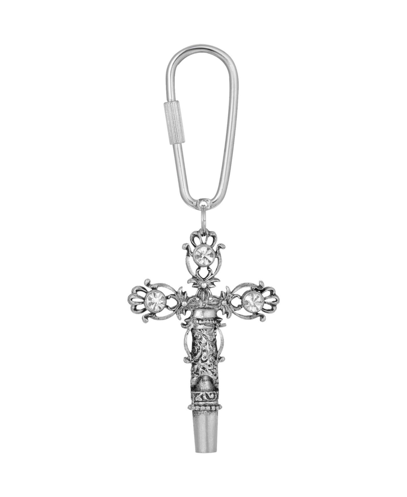 Брелок с карабином 2028 Women's Pewter Crystal Cross 2028