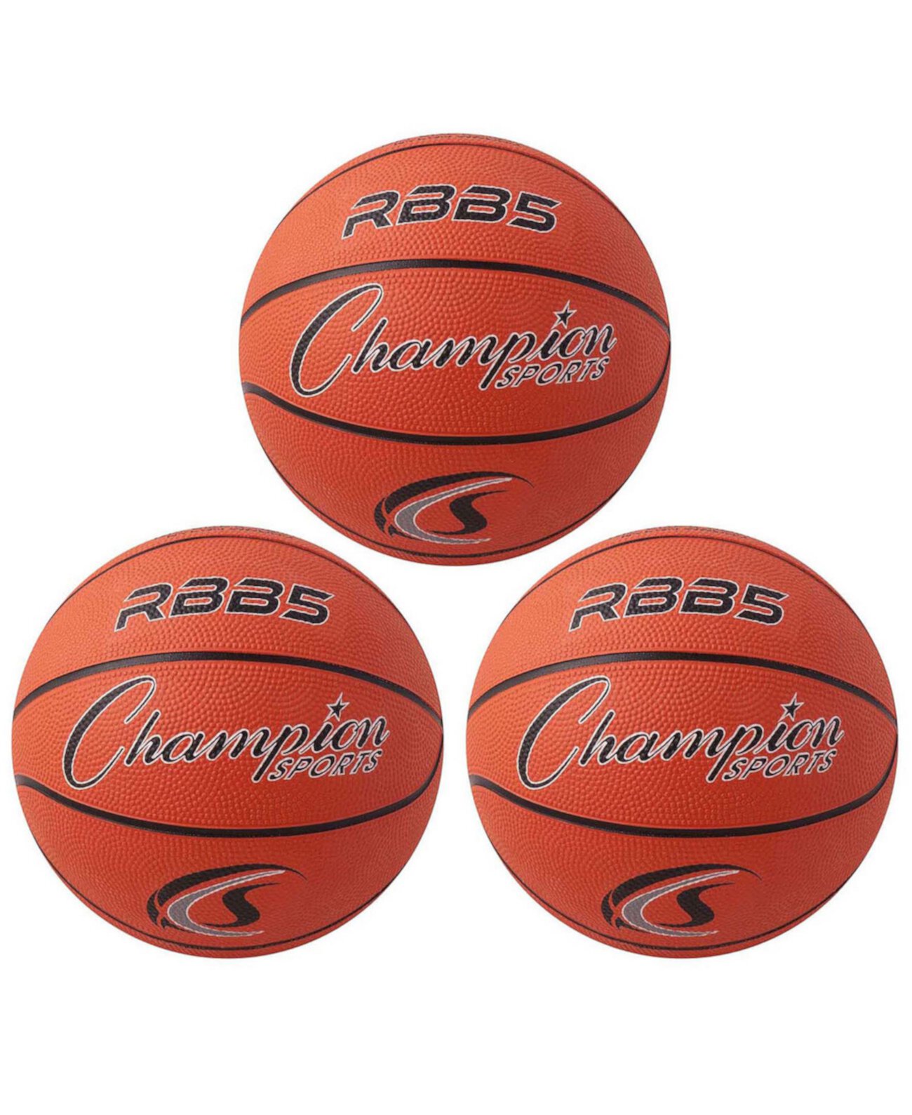 Мини-баскетбол Champion Sports Mini Rubber Basketball, комплект из 3 штук Champion Sports