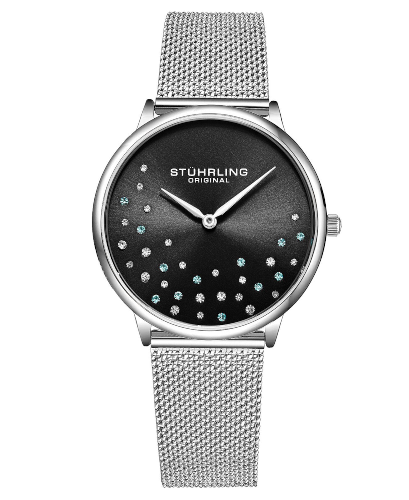 Смарт часы Stuhrling Women's Silver Tone Mesh Stainless Steel Bracelet Watch 38mm Stuhrling