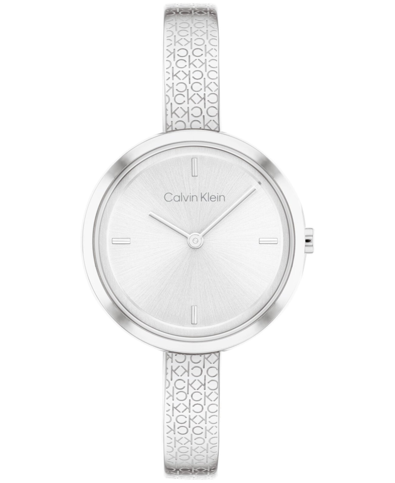 Женские серебристые часы-браслет из нержавеющей стали 30 мм Calvin Klein