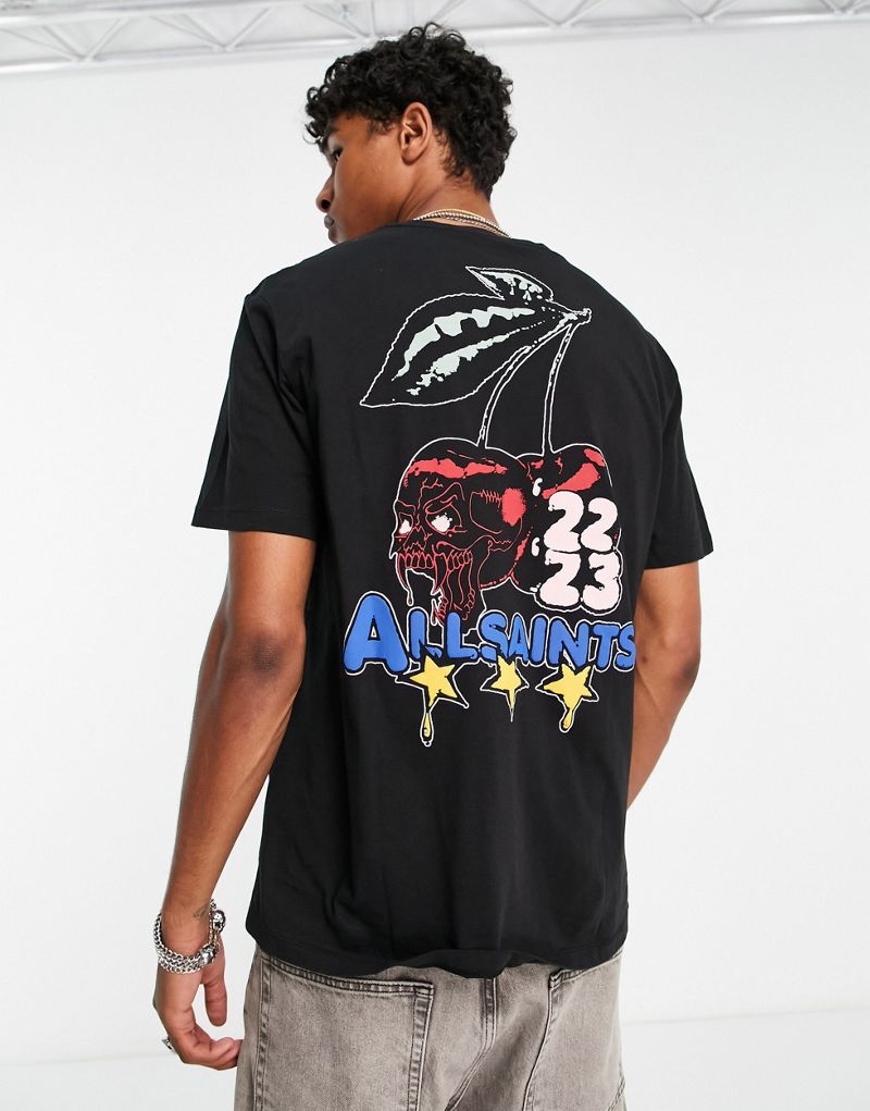 Черная футболка с рисунком на спине AllSaints Cherrybomb AllSaints