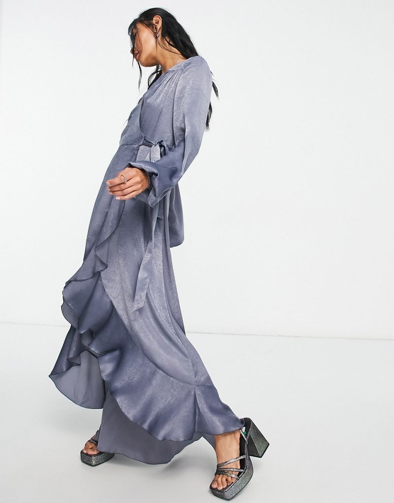 Женское платье-миди с длинными рукавами в стиле кимоно от Flounce London Flounce London