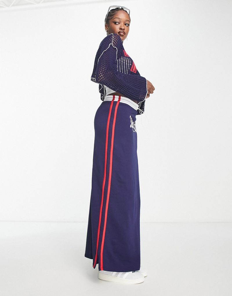 Темно-синяя спортивная юбка миди с эластичной резинкой на талии Jaded London Jaded London