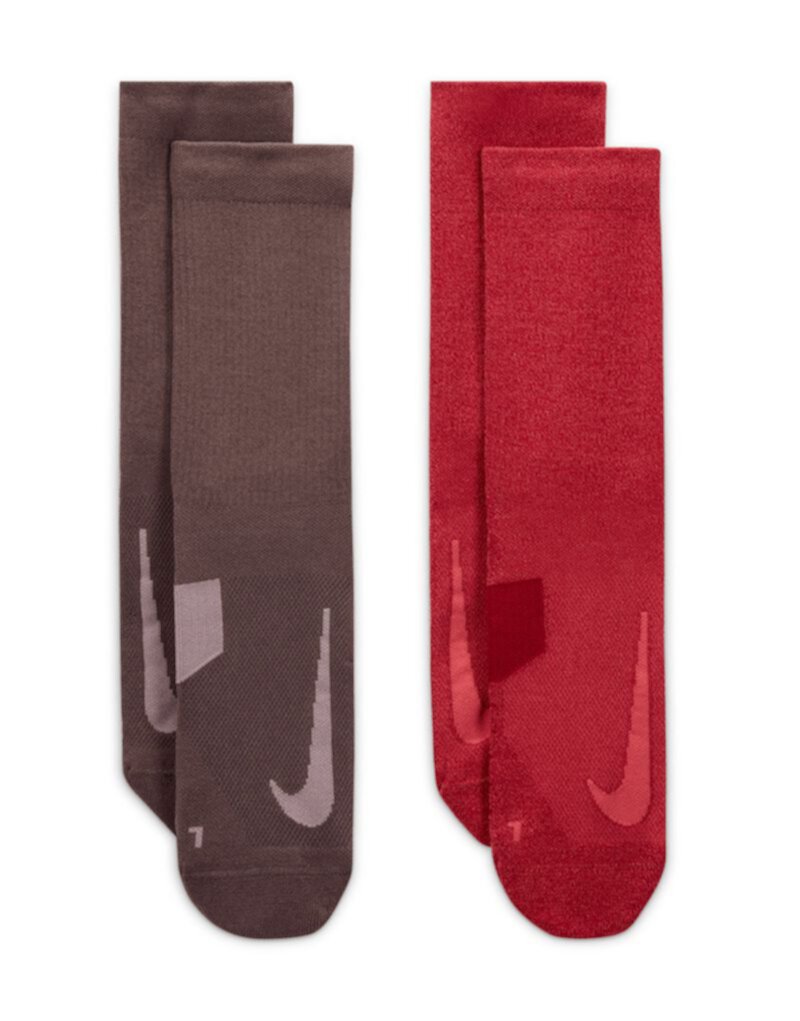 Носки Nike Running 2 Pack Multiplier бордового/лилового цвета Nike