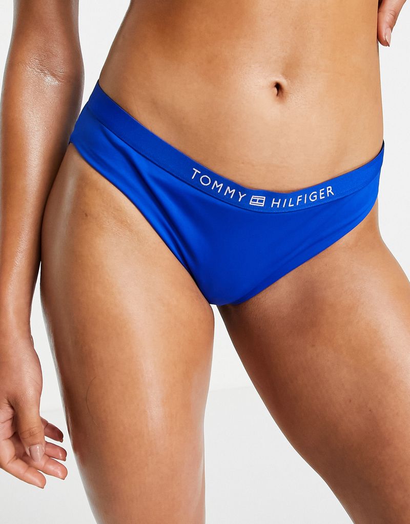 Ультра-синие бразильские плавки бикини с логотипом Tommy Hilfiger Tommy Hilfiger