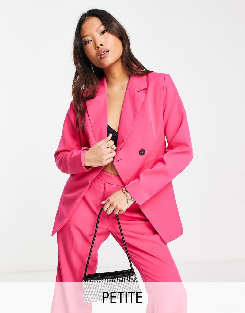Ярко-розовый скроенный пиджак асимметричного кроя Vila Petite Vila Petite