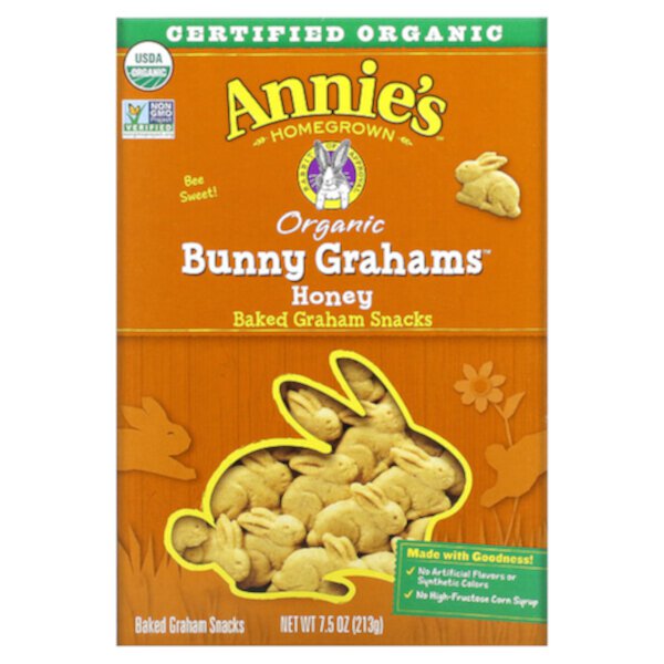 Organic Baked Bunny Graham Snacks, Honey, 7.5 oz (213 g) Annie's