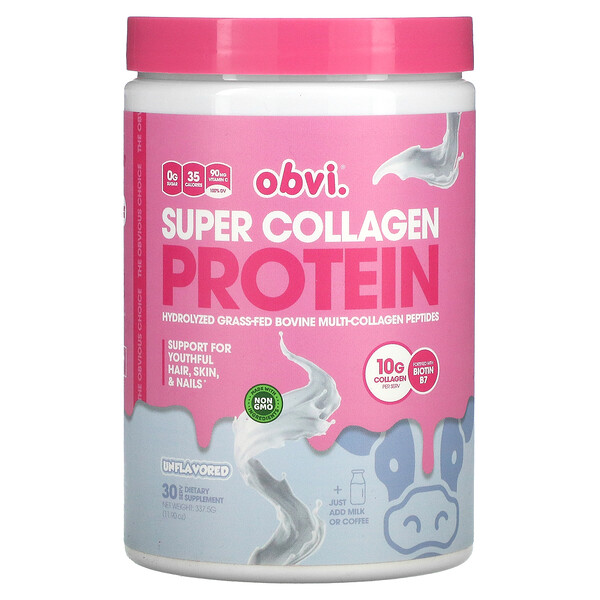 Суперколлагеновый протеин, без вкуса, 11,90 унции (337,5 г) Obvi