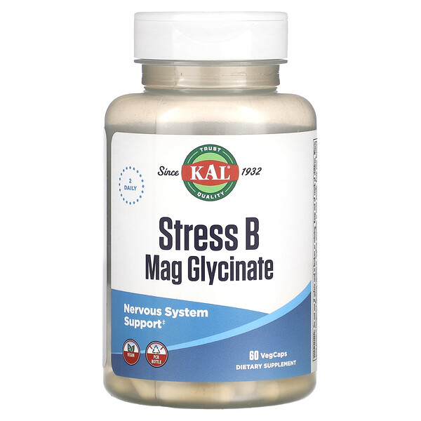 Stress B Mag Glycinate, 60 растительных капсул KAL