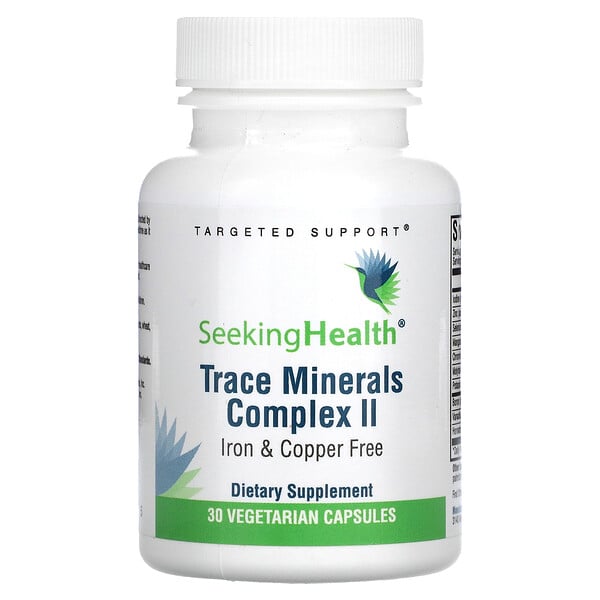 Комплекс Trace Minerals II, без железа и меди, 30 вегетарианских капсул Seeking Health