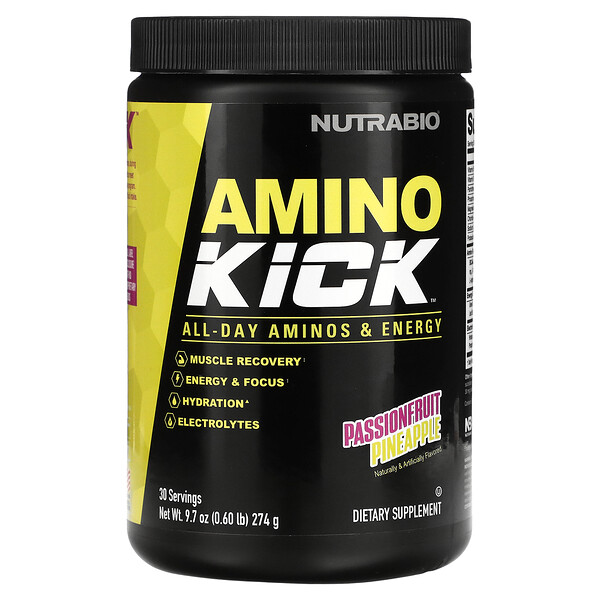 Amino Kick, Маракуйя, ананас, 0,6 фунта (274 г) NutraBio
