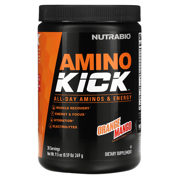 Amino Kick, Оранжевое манго, 0,59 фунта (269 г) NutraBio