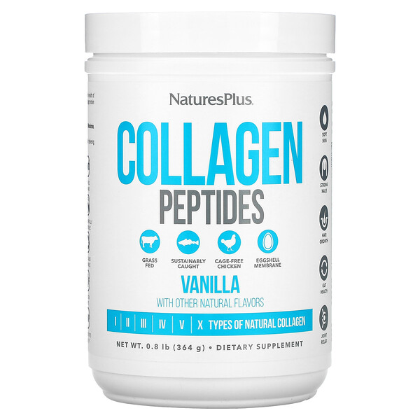 Коллагеновые Пептиды, Ваниль - 364 г - NaturesPlus NaturesPlus