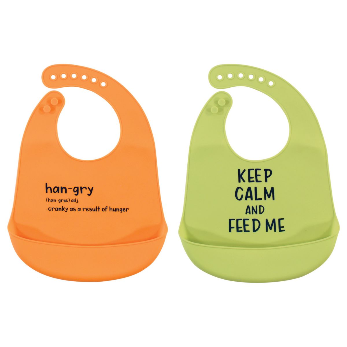 Hudson Baby Infant Silicone Bibs 2pk, Hangry, One Size Hudson Baby