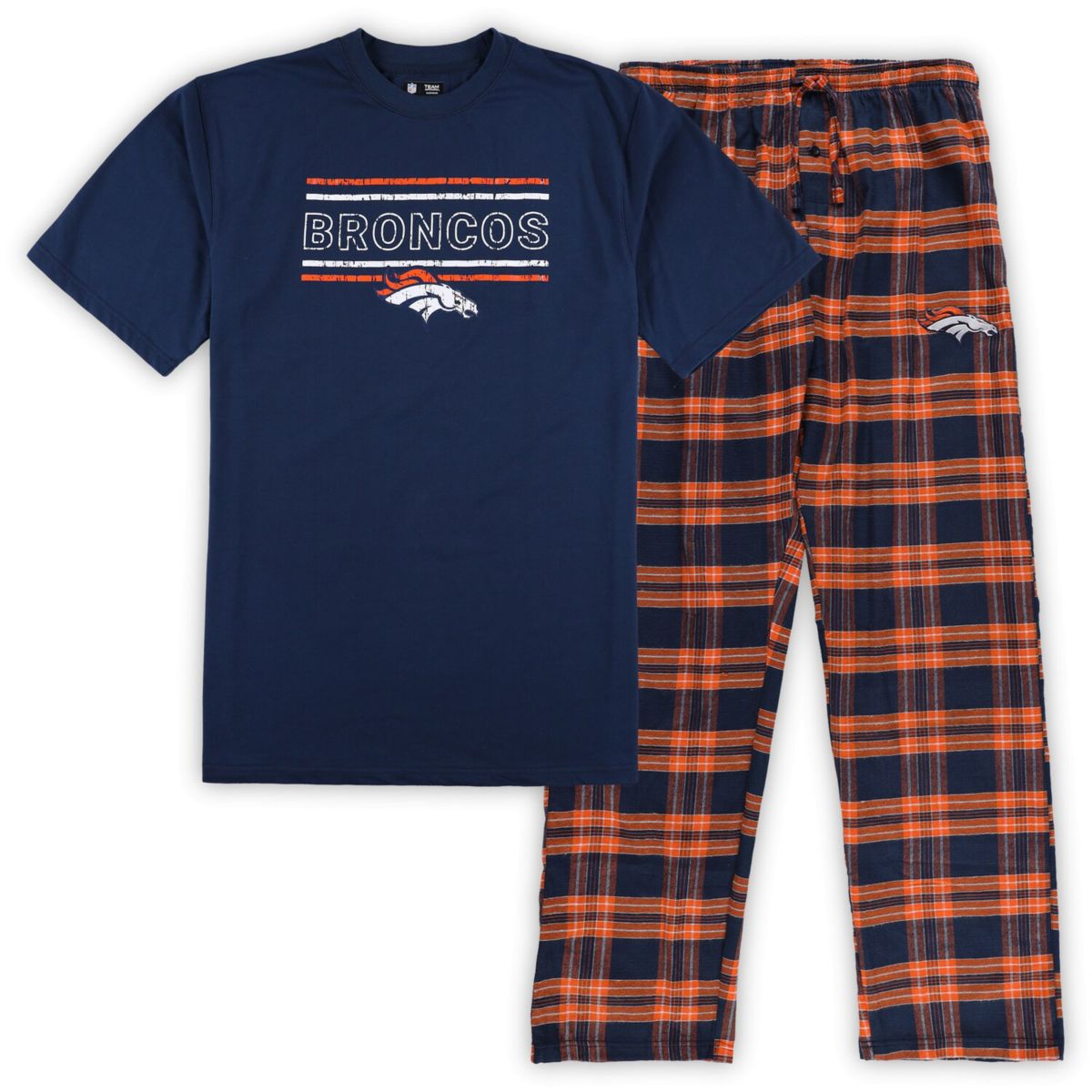 Мужская Пижама Concepts Sport Denver Broncos Big & Tall Фланелевая Unbranded