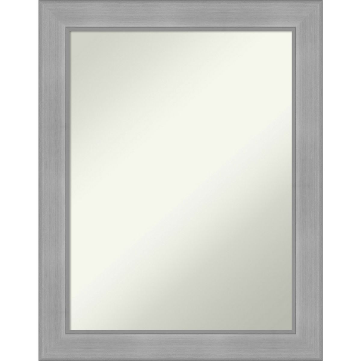 Amanti Art Non-Beveled Bathroom Wall Mirror Vista Brushed Nickel Frame Amanti Art