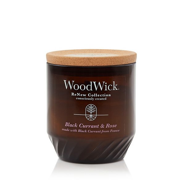 Свеча WoodWick® ReNew в средней банке с черной смородиной и розой WoodWick