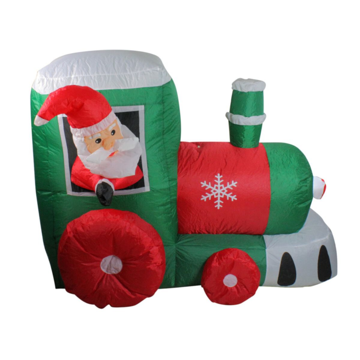 4.5' Inflatable Santa on Locomotive Train Lighted Outdoor Christmas Decoration Christmas Central