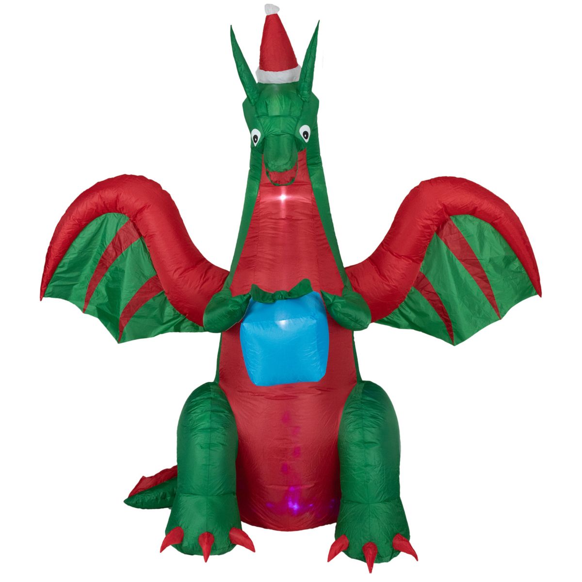 6' Inflatable LED Lighted Dragon with Gift Outdoor Christmas Decoration Christmas Central