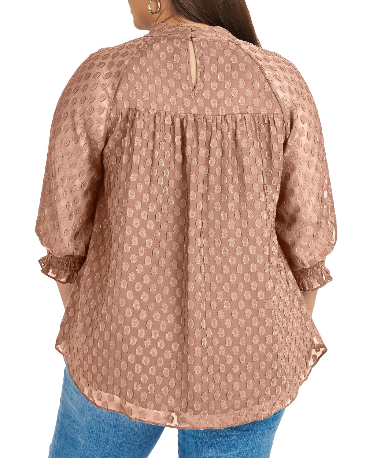 Текстурированная блузка в горошек Plus Plus DR2 by Daniel Rainn