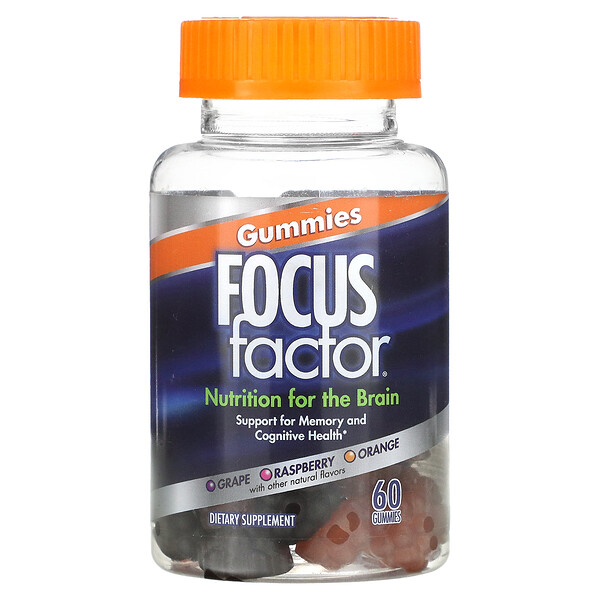 Nutrition For The Brain, виноград, малина, апельсин, 60 жевательных конфет Focus Factor