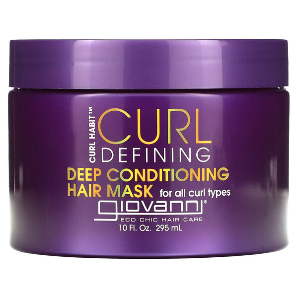 Curl Habit, Маска для глубокого кондиционирования волос Curl Defining, для всех типов локонов, 10 жидких унций (295 мл) Giovanni