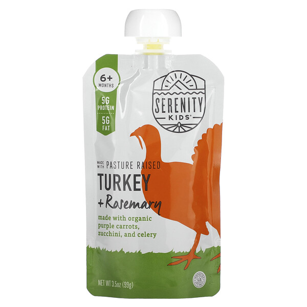 Turkey with Rosemary, 6+ Months, 3.5 oz (99 g) Serenity Kids