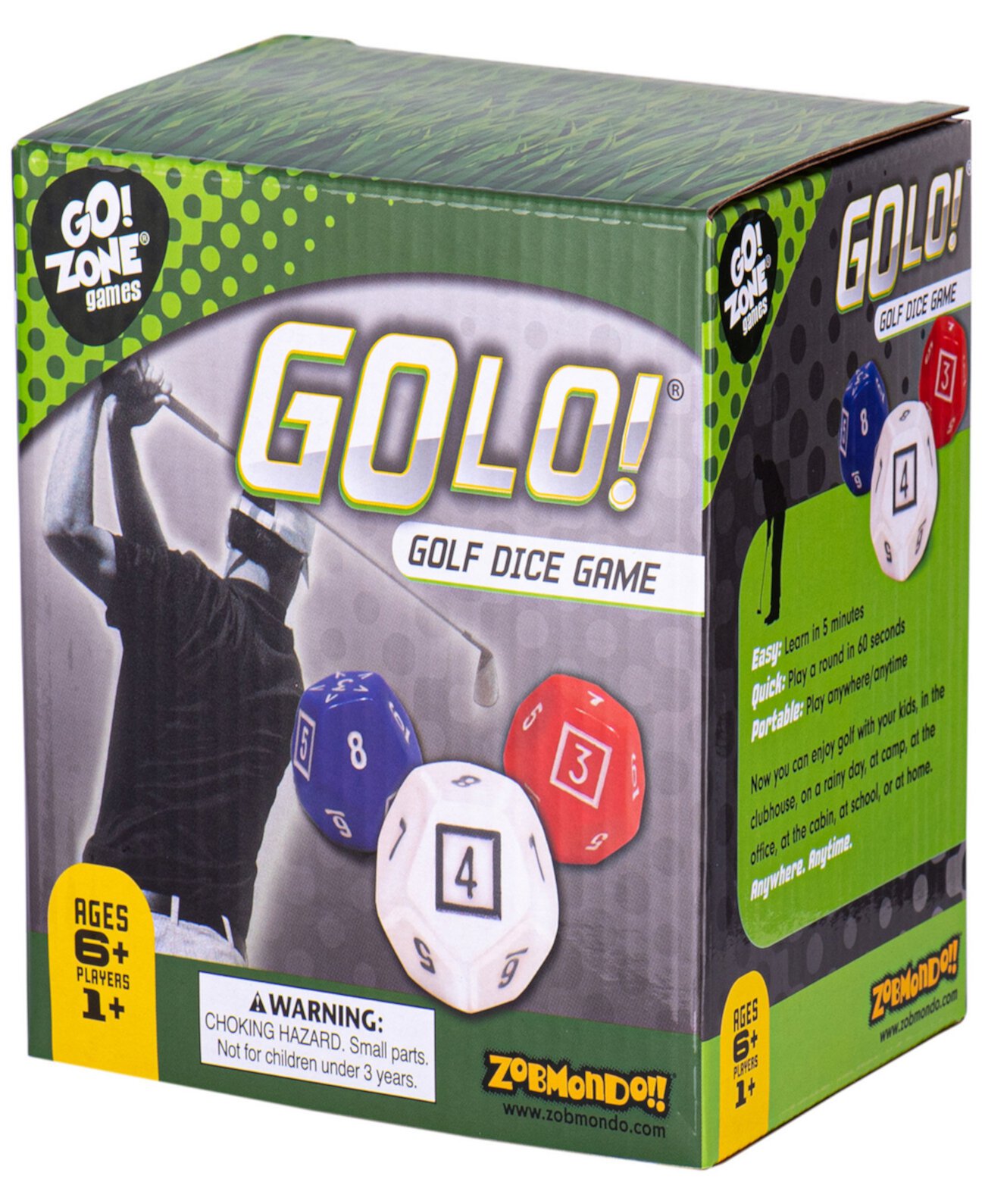 Golo Golf Dice Game, удостоенная награды, увлекательная игра для дома или путешествий Zobmondo