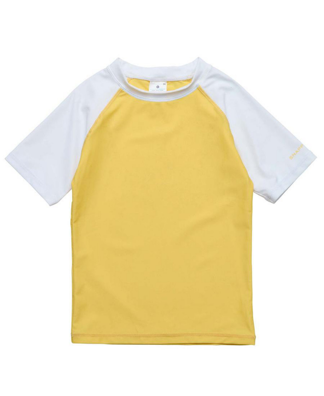 Toddler|Child Boys Yellow White Sleeve Sustainable SS Rash Top Snapper Rock