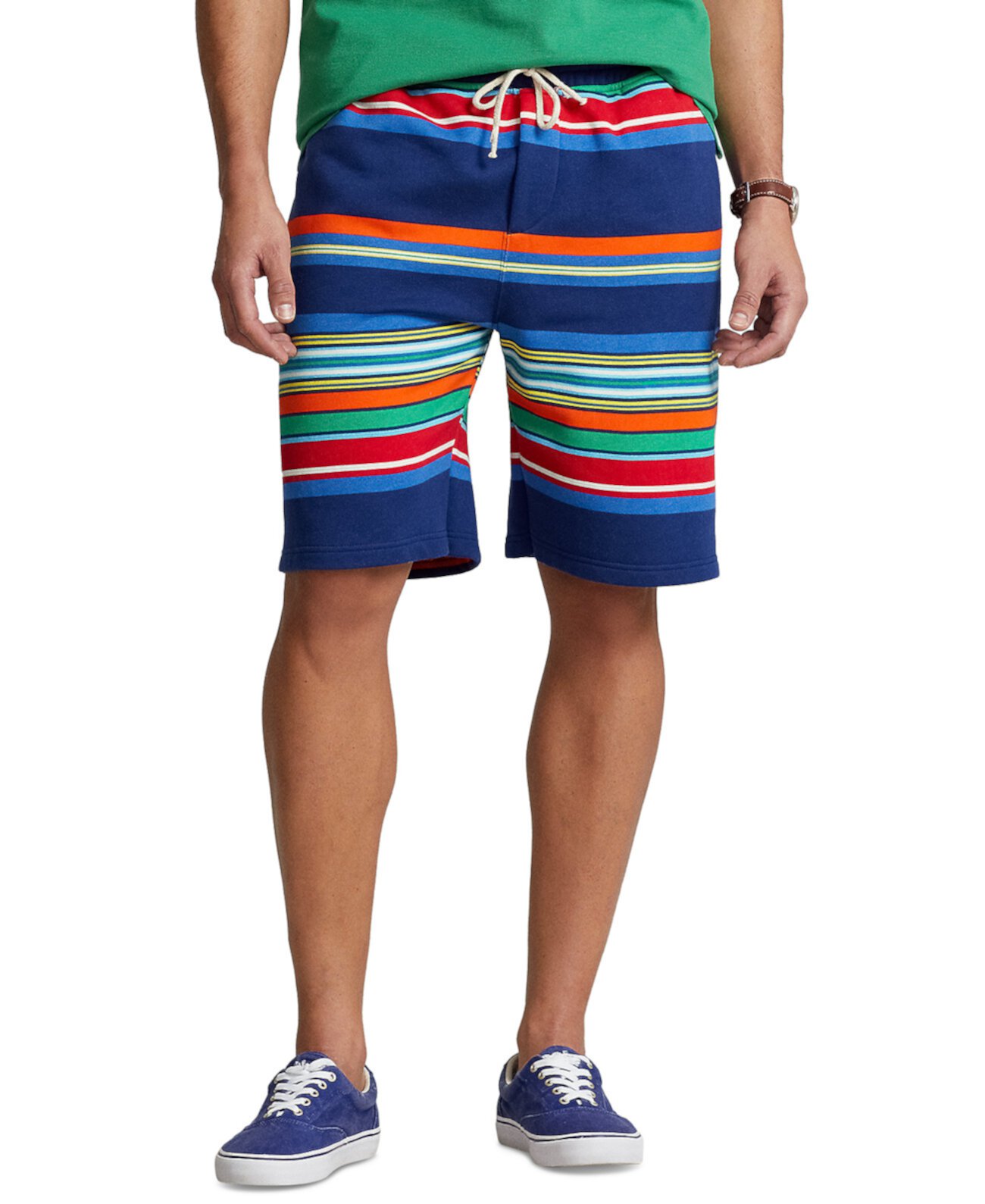 Мужские флисовые шорты в полоску для больших и высоких размеров Ralph Lauren