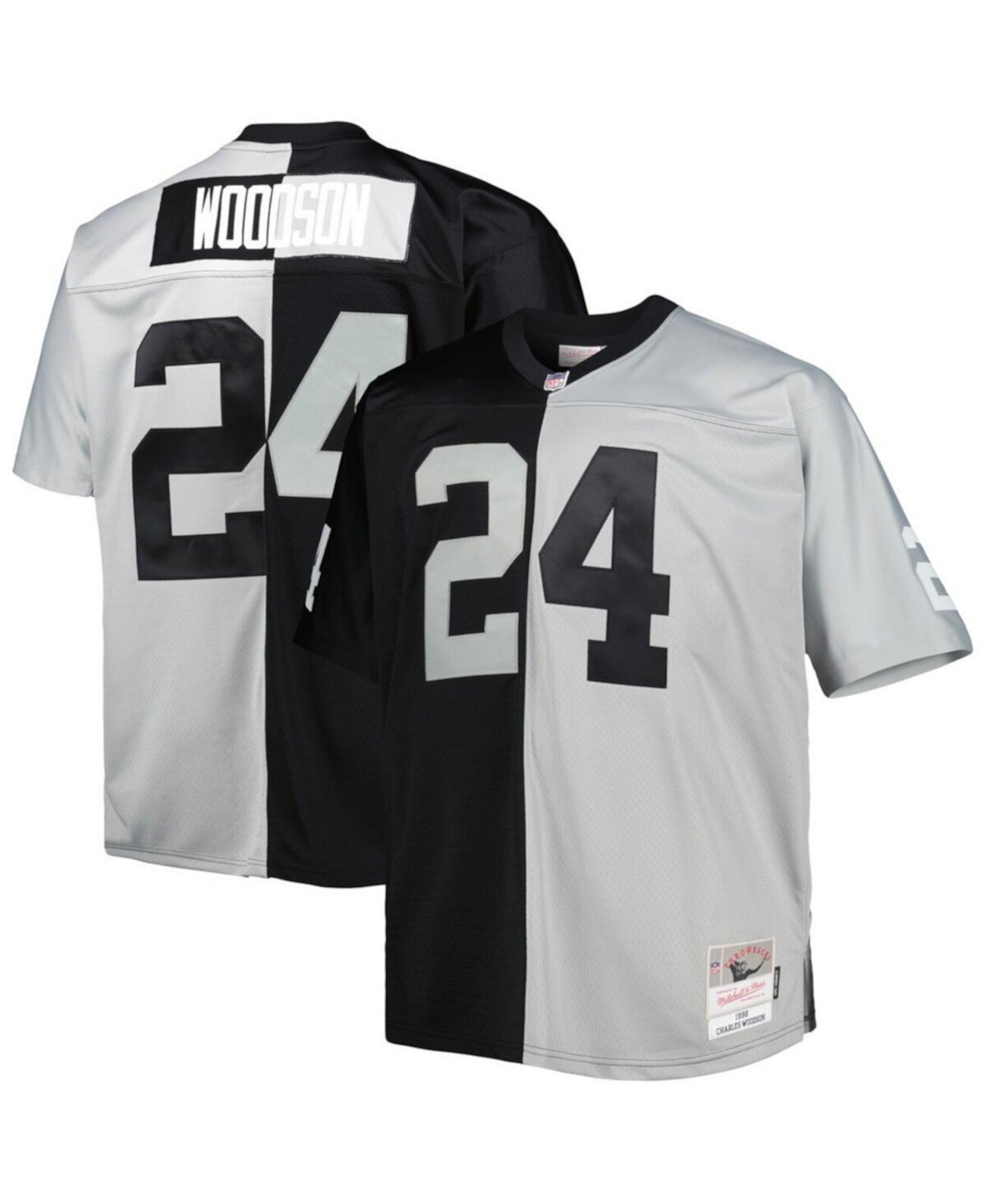 Джерси-реплика Charles Woodson Las Vegas Raiders черно-серебристого цвета в больших размерах Mitchell & Ness