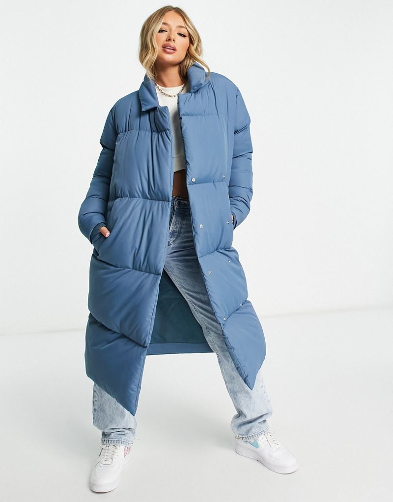 Синее пуховое пальто большого размера Threadbare Kiwi Threadbare