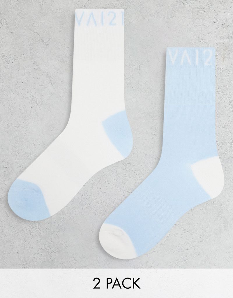 2 пары теннисных носков VAI21 сине-белого цвета VAI21