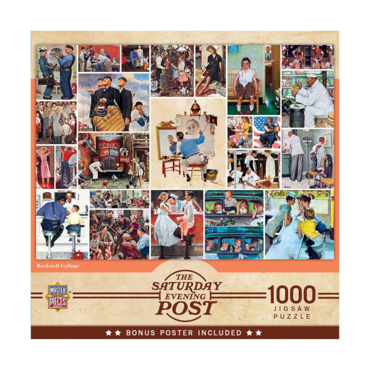 Пазлы-шедевры, 1000 деталей, пазл-коллаж The Saturday Evening Post Нормана Роквелла Masterpieces Puzzles