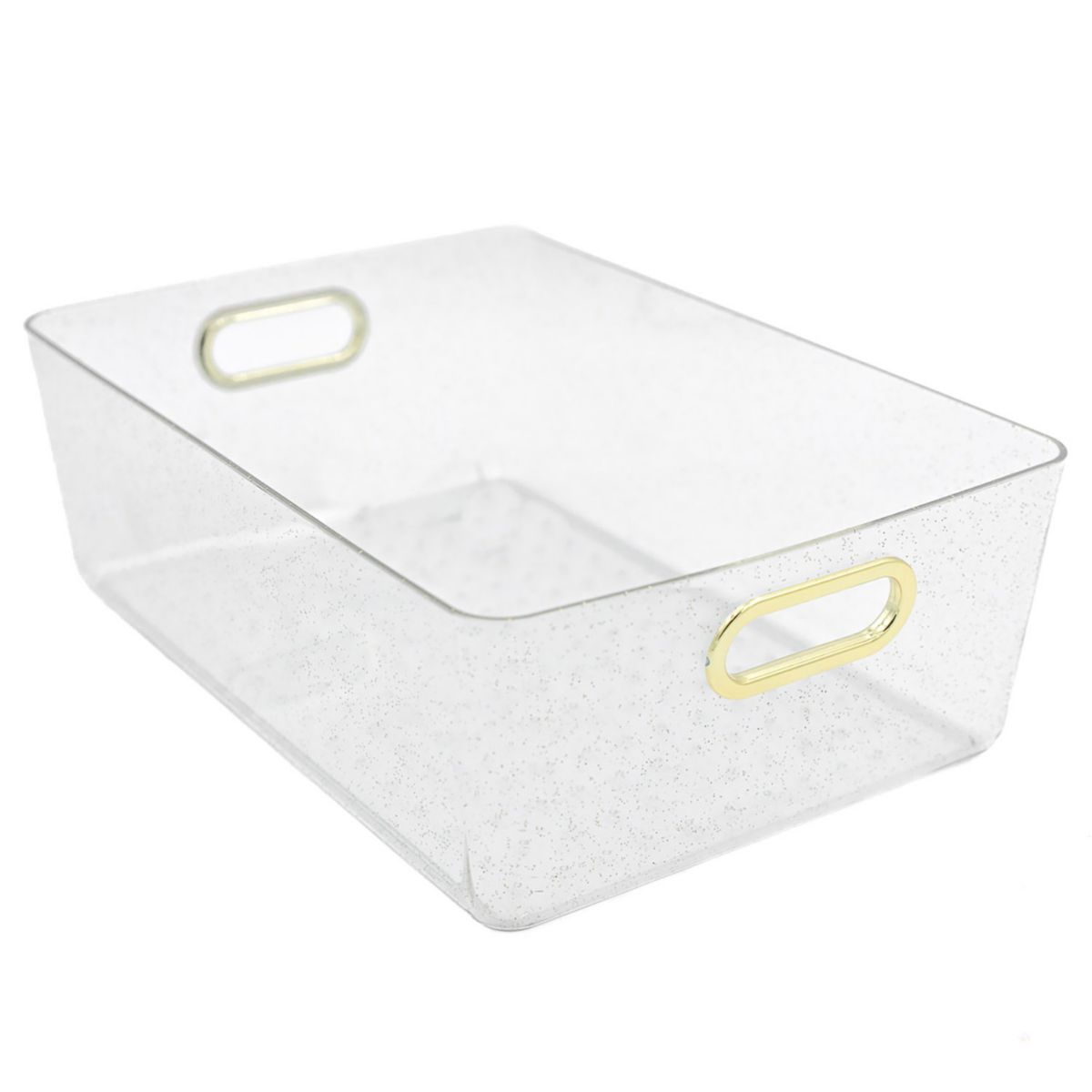 Packed Party Organize It Injected Glitter Storage Bin With Gold Handles - Medium Packed Party