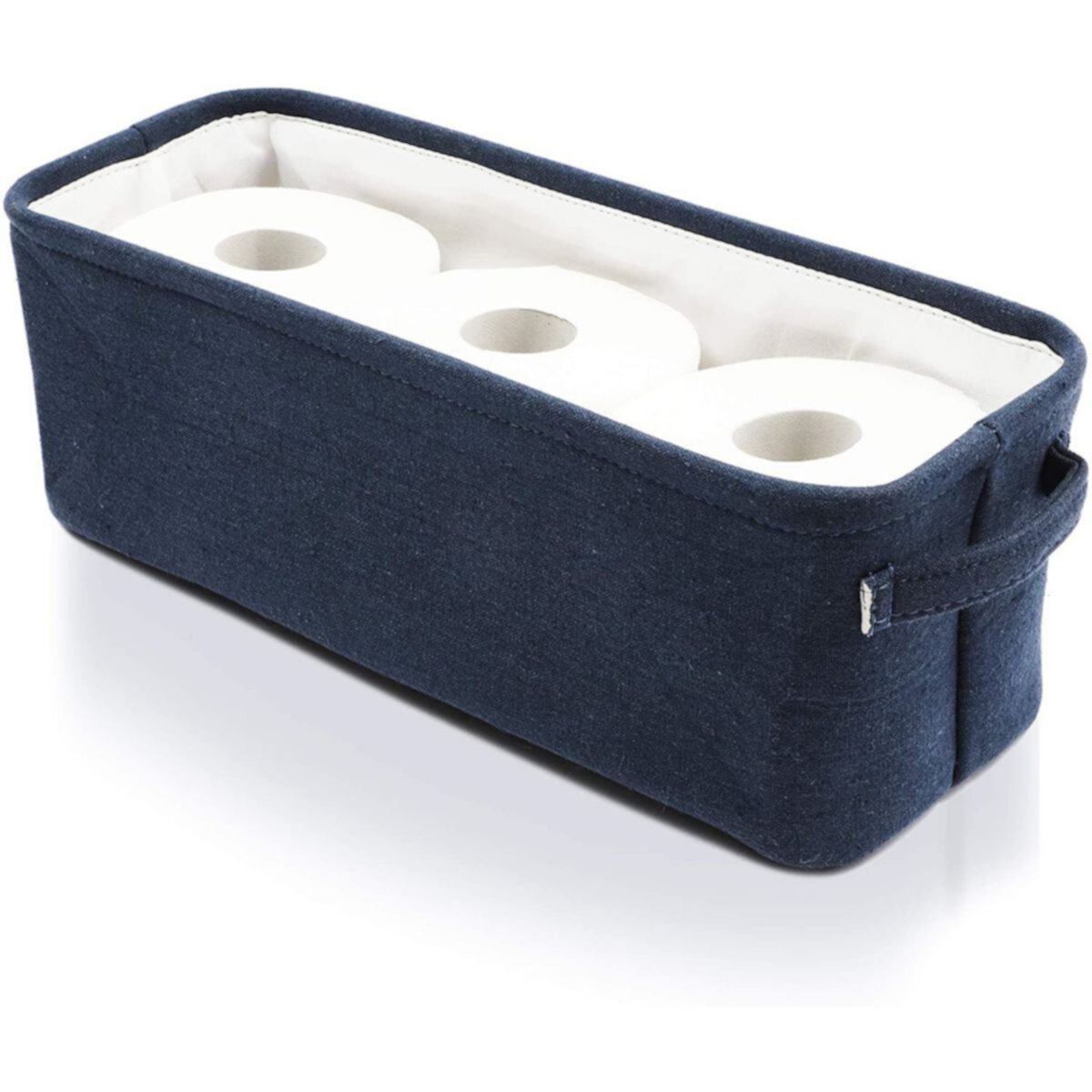 Juvale Dark Blue Fabric Storage Bin for Home and Bathroom (16 x 6 x 5.5 Inches) Juvale