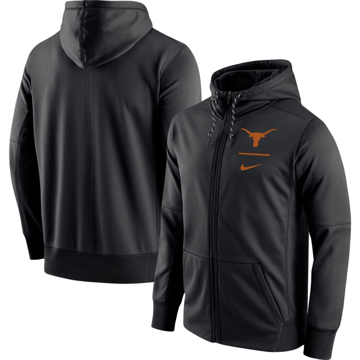 Мужская Толстовка Nike Black Texas Longhorns Logo Stack Performance Full-Zip Nitro USA