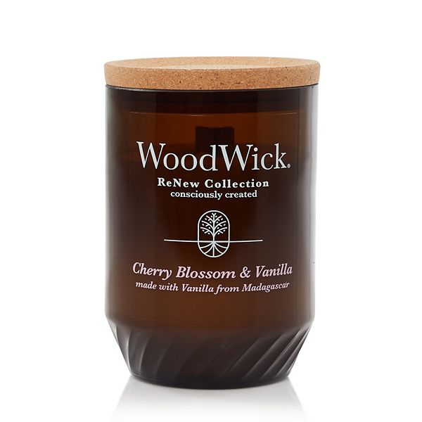 WoodWick ReNew Cherry Blossom &amp; Ванильная большая банка свечи WoodWick